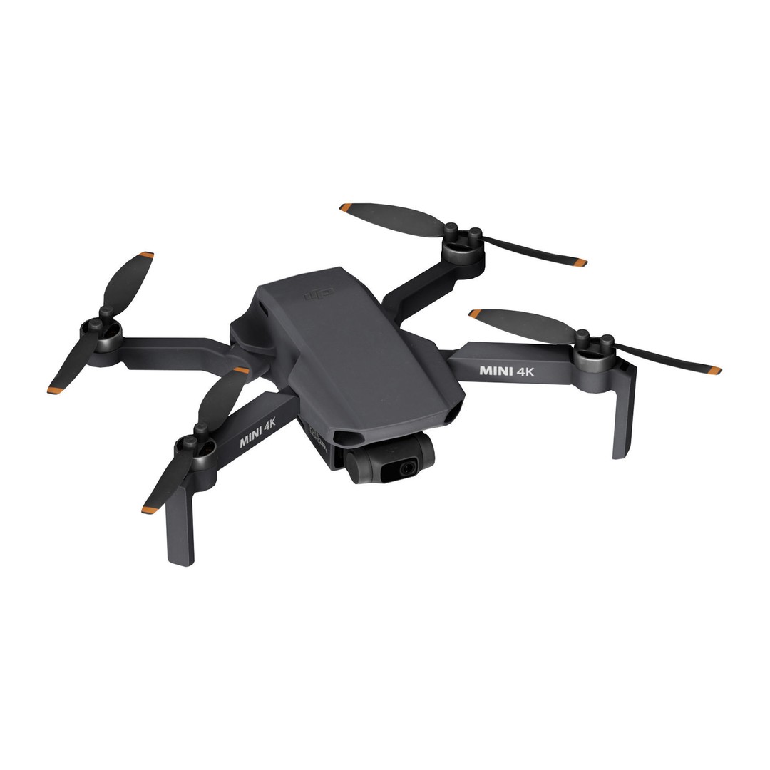 DJI Mini 4K Drone 3D Model – Low Poly Game Ready Asset, FBX, OBJ - View 4