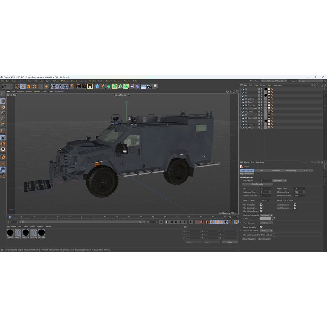 Lenco Bombcat Armored Vehicle 3D Model – High Poly PBR Asset, FBX & OBJ - View 16
