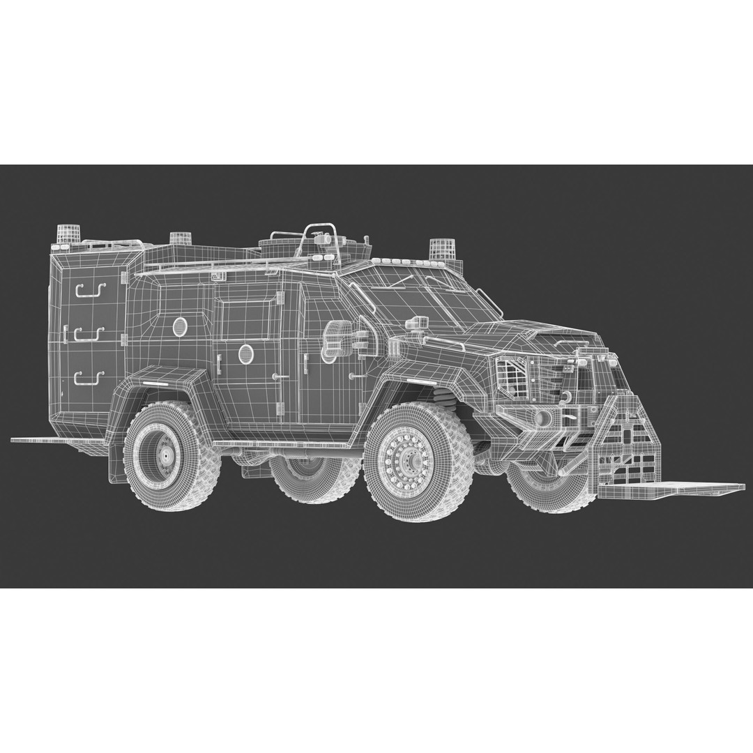 Lenco Bombcat Armored Vehicle 3D Model – High Poly PBR Asset, FBX & OBJ - View 4