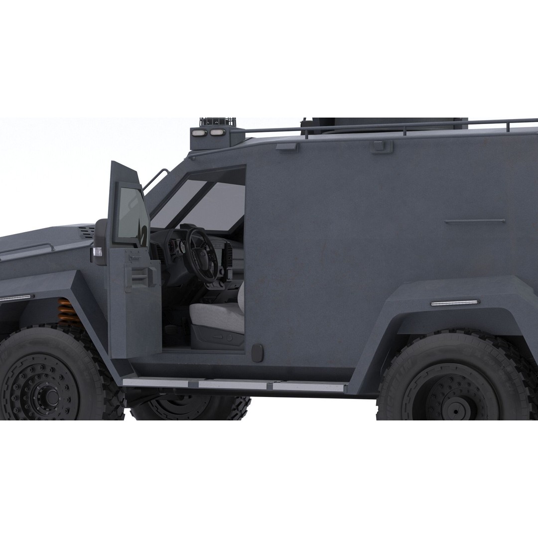 Lenco Bombcat Armored Vehicle 3D Model – High Poly PBR Asset, FBX & OBJ - View 9