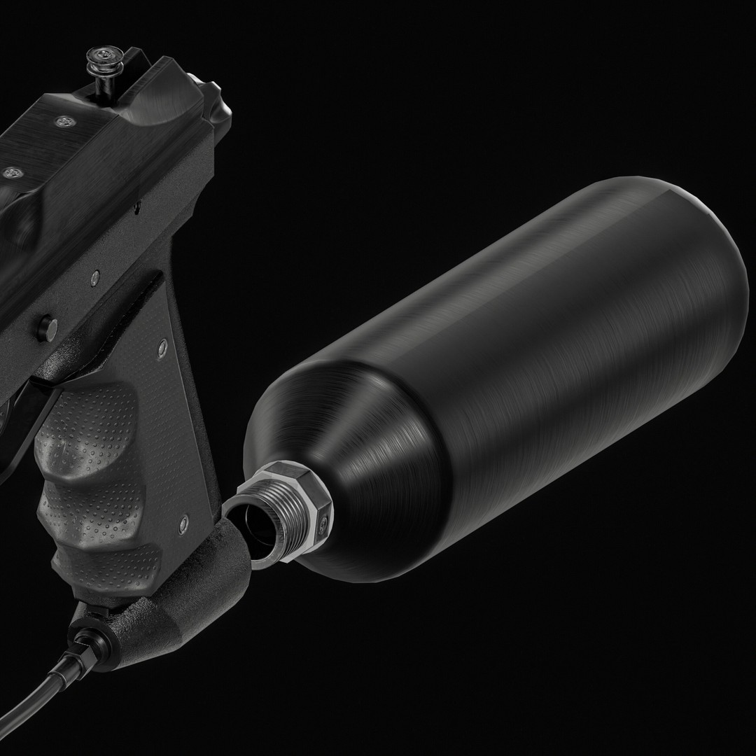 Paintball Gun 3D Model – Low Poly Game Asset, PBR Textures, FBX - View 10