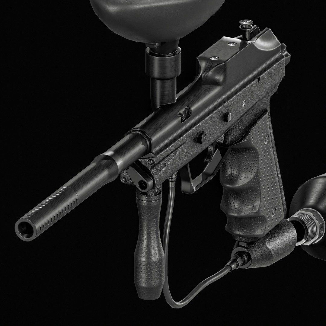 Paintball Gun 3D Model – Low Poly Game Asset, PBR Textures, FBX - View 11