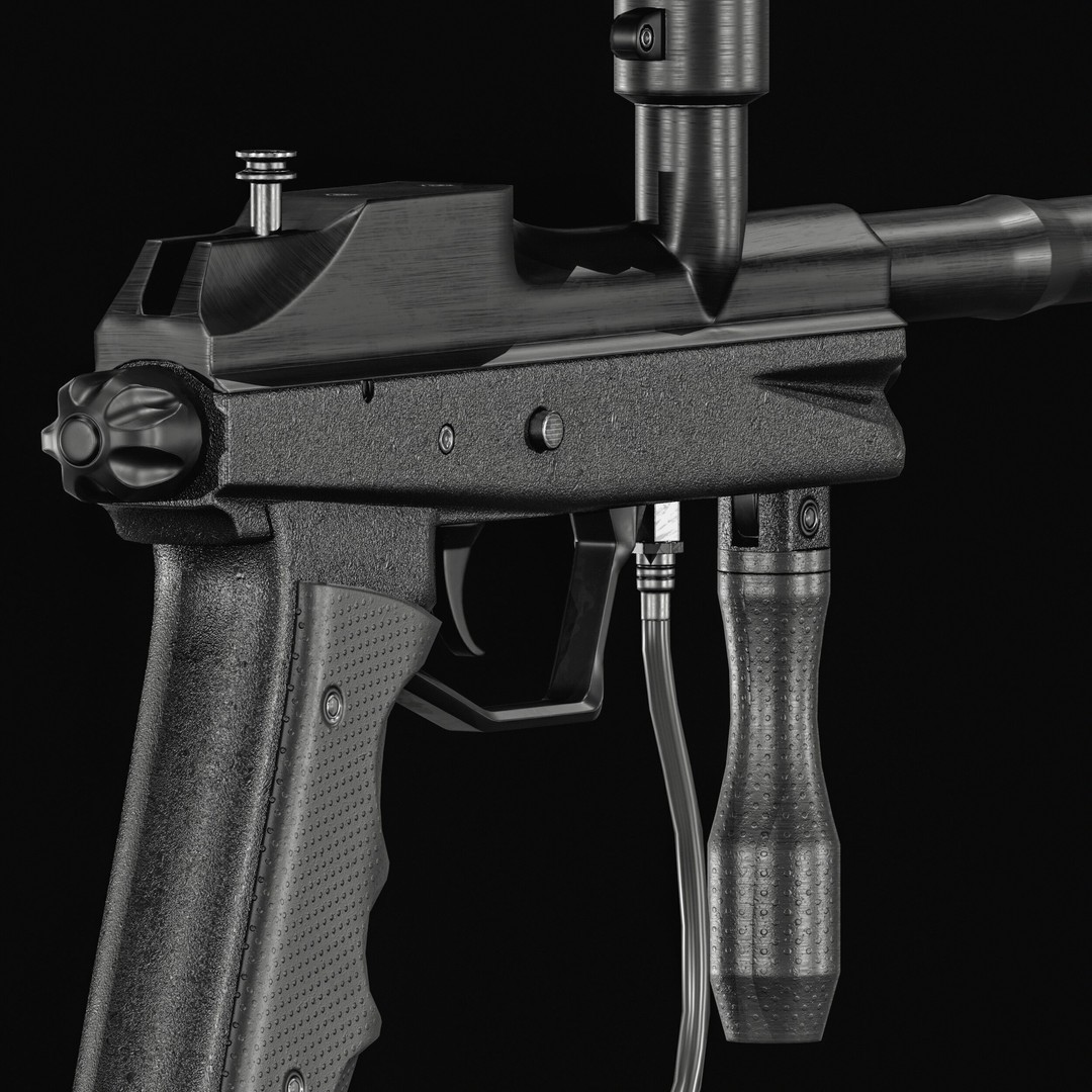 Paintball Gun 3D Model – Low Poly Game Asset, PBR Textures, FBX - View 12