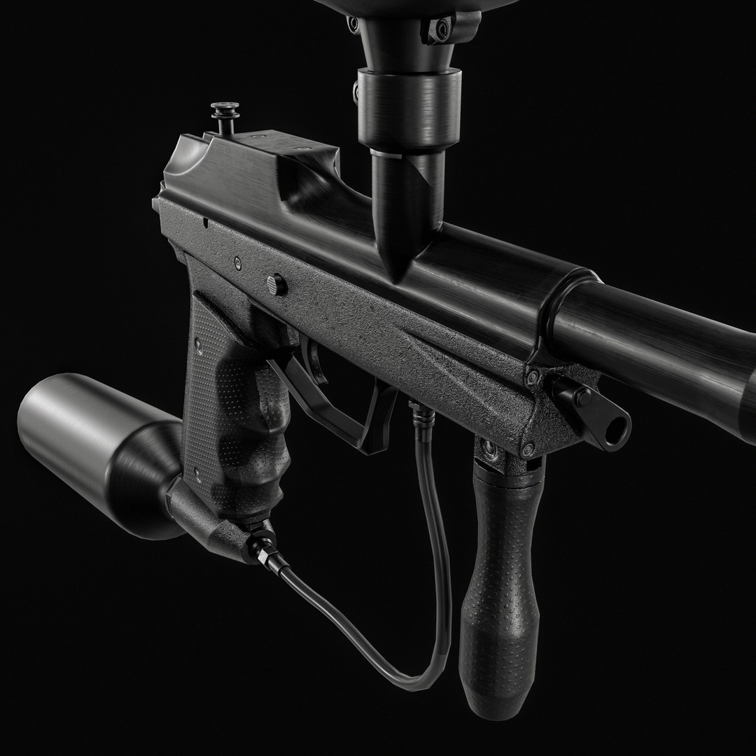 Paintball Gun 3D Model – Low Poly Game Asset, PBR Textures, FBX - View 13