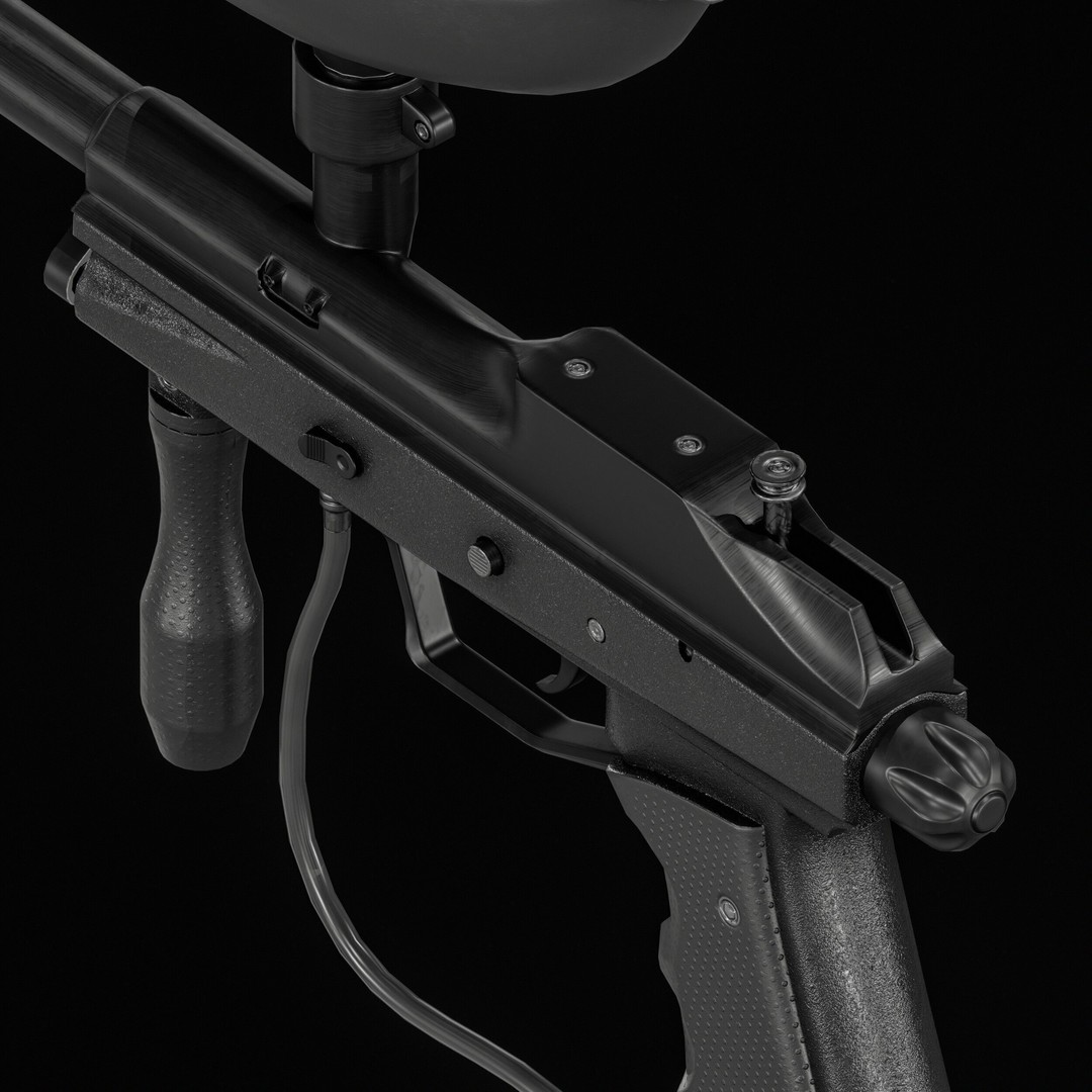 Paintball Gun 3D Model – Low Poly Game Asset, PBR Textures, FBX - View 14