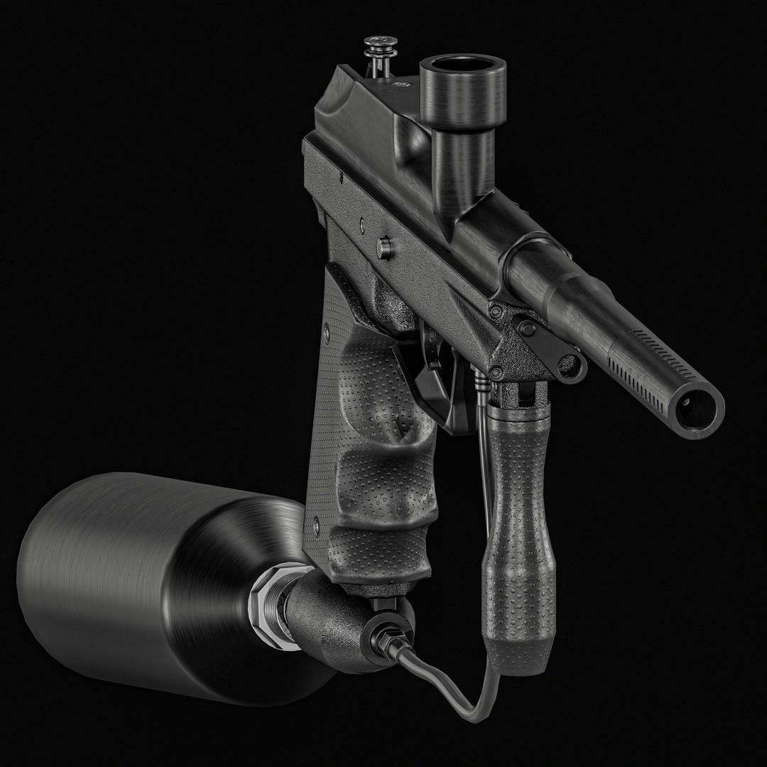 Paintball Gun 3D Model – Low Poly Game Asset, PBR Textures, FBX - View 15