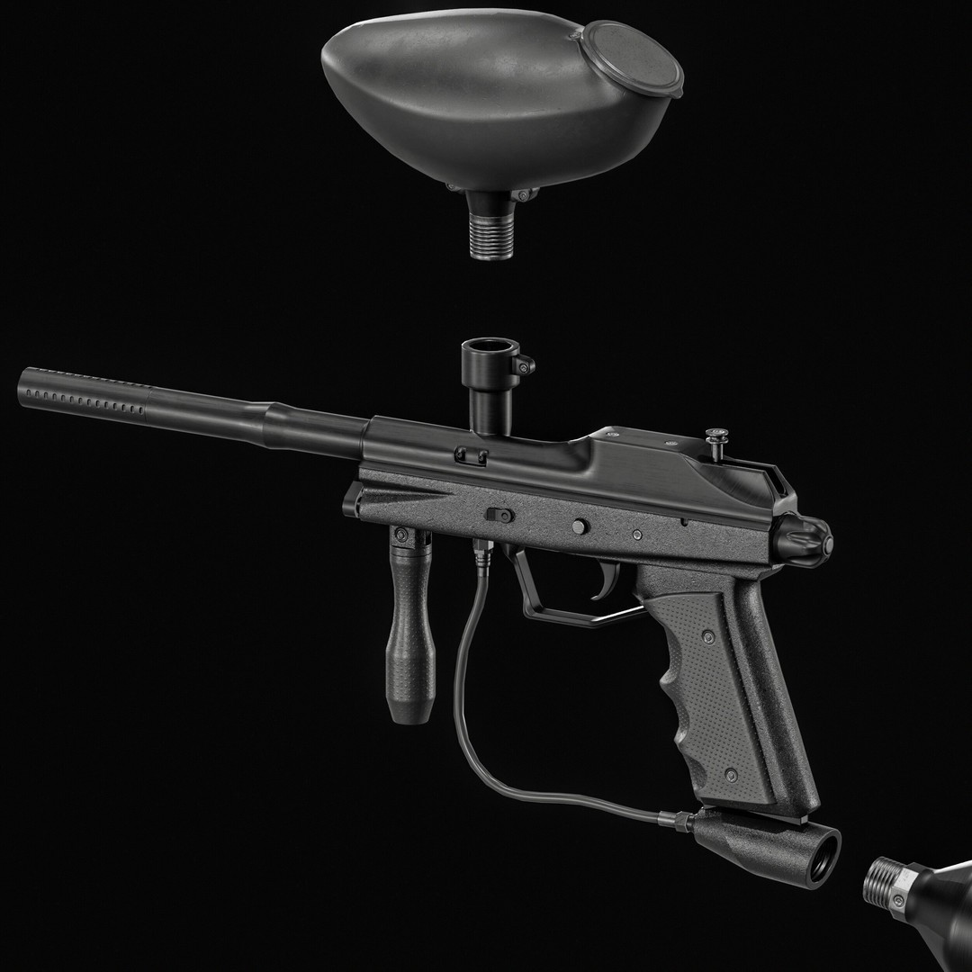Paintball Gun 3D Model – Low Poly Game Asset, PBR Textures, FBX - View 16