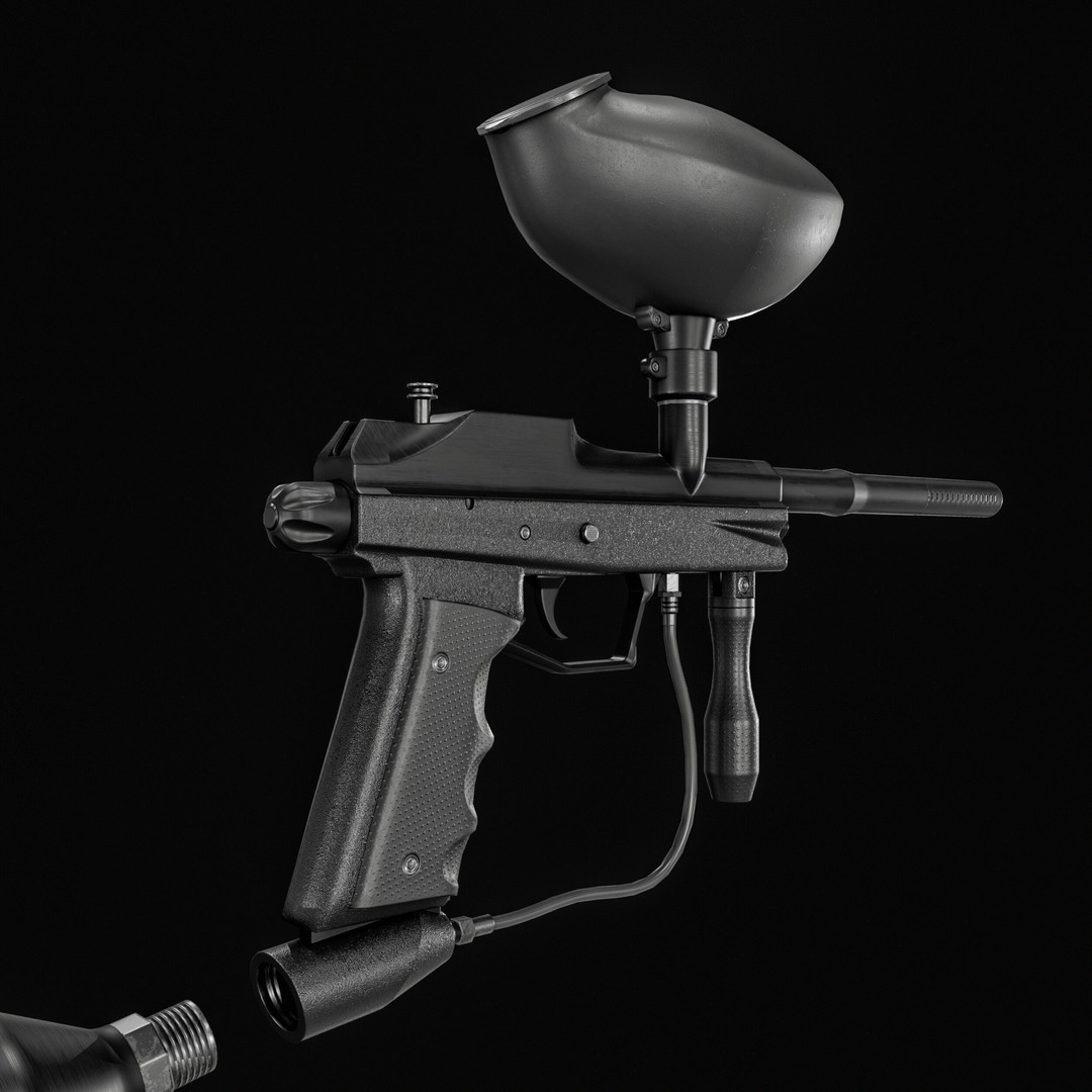 Paintball Gun 3D Model – Low Poly Game Asset, PBR Textures, FBX - View 20