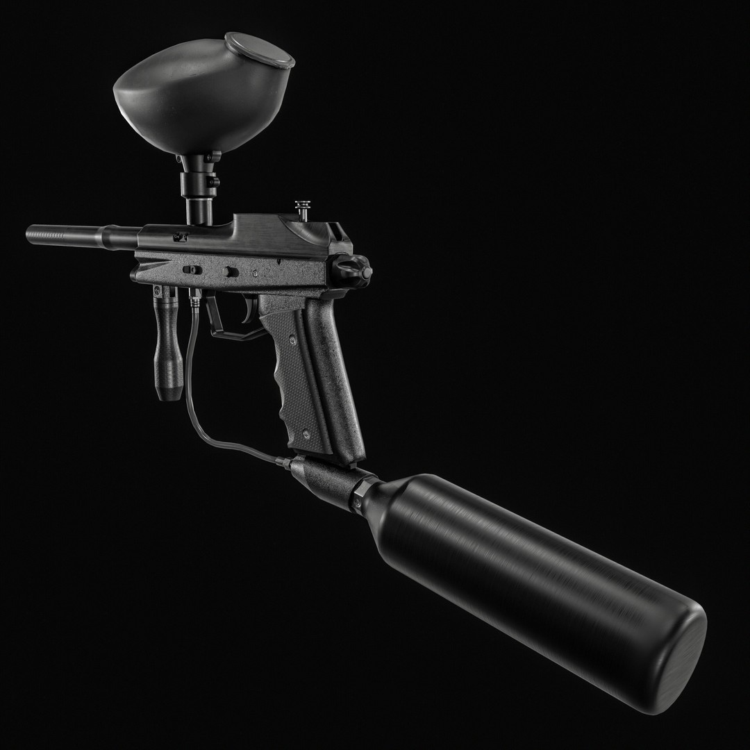 Paintball Gun 3D Model – Low Poly Game Asset, PBR Textures, FBX - View 21