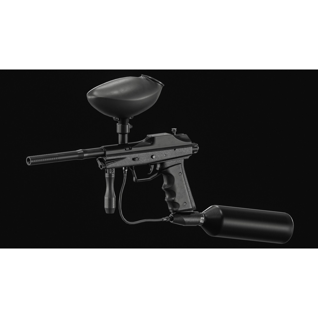 Paintball Gun 3D Model – Low Poly Game Asset, PBR Textures, FBX - View 22