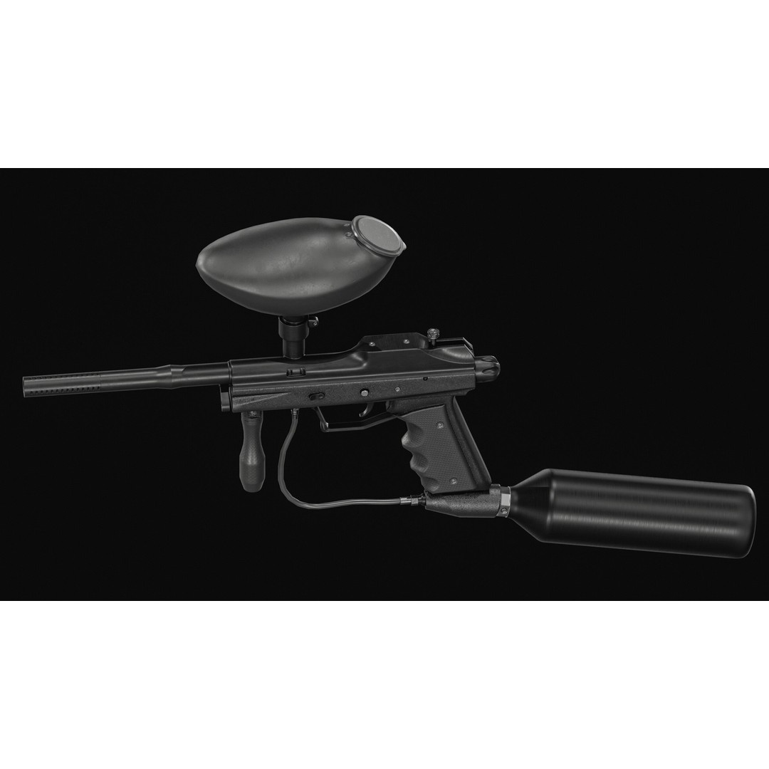 Paintball Gun 3D Model – Low Poly Game Asset, PBR Textures, FBX - View 23