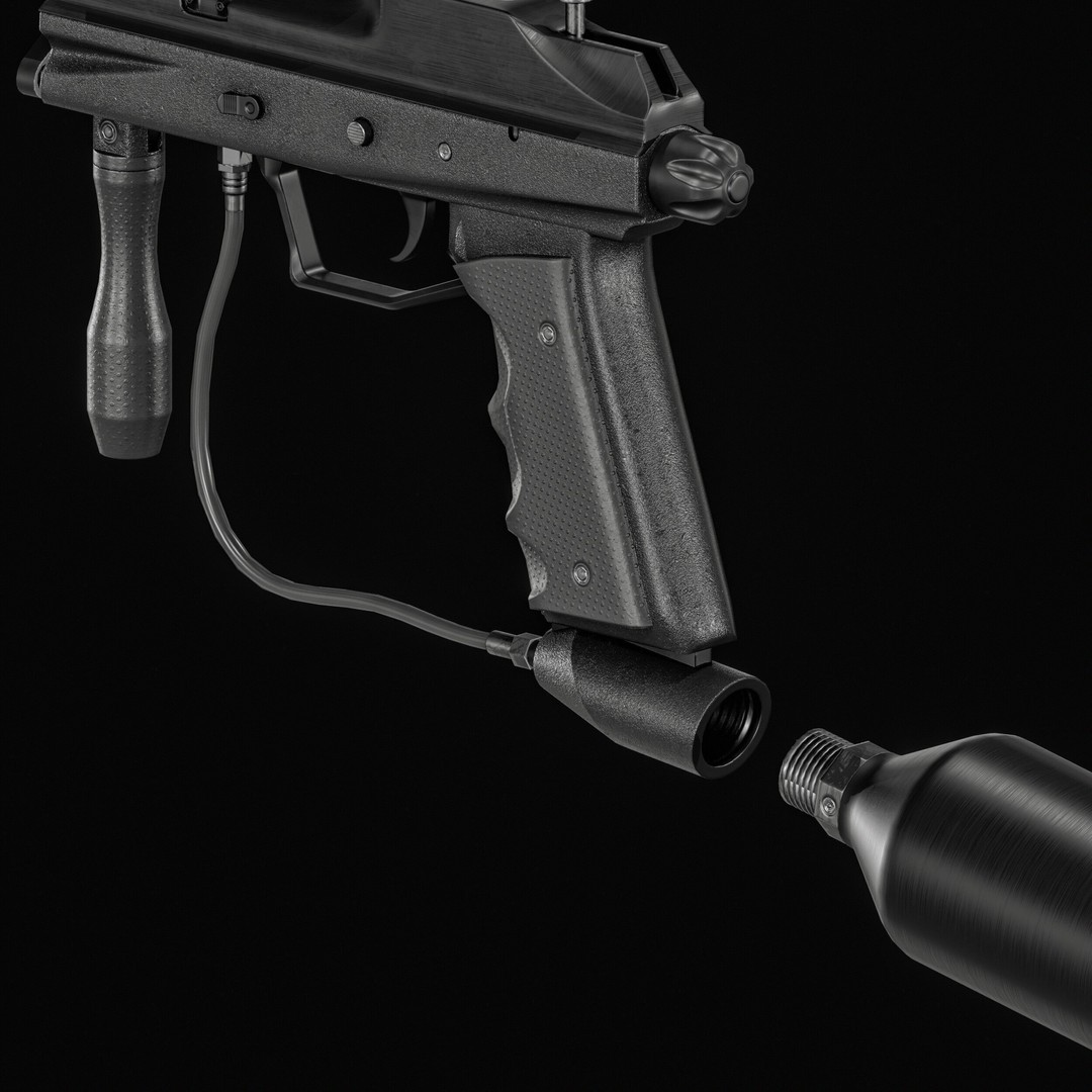 Paintball Gun 3D Model – Low Poly Game Asset, PBR Textures, FBX - View 25