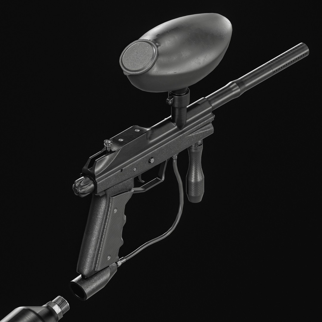 Paintball Gun 3D Model – Low Poly Game Asset, PBR Textures, FBX - View 26