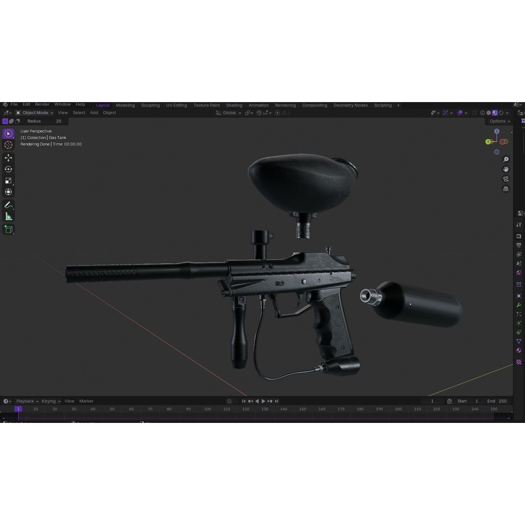Paintball Gun 3D Model – Low Poly Game Asset, PBR Textures, FBX - View 27