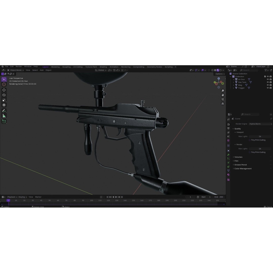 Paintball Gun 3D Model – Low Poly Game Asset, PBR Textures, FBX - View 28