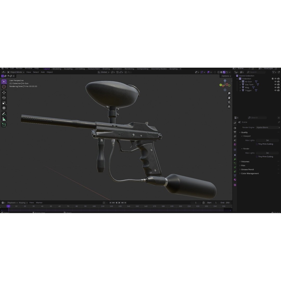 Paintball Gun 3D Model – Low Poly Game Asset, PBR Textures, FBX - View 29