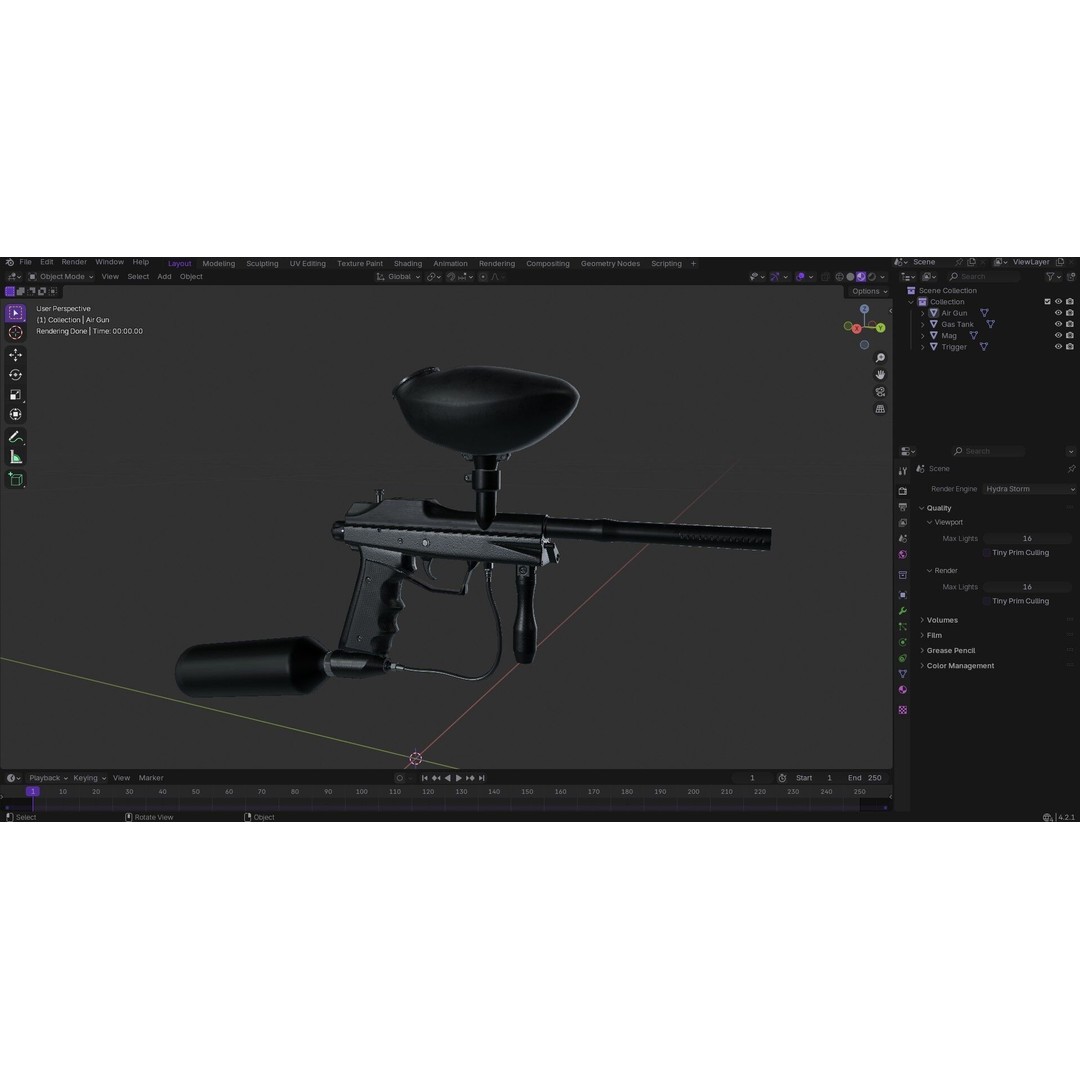 Paintball Gun 3D Model – Low Poly Game Asset, PBR Textures, FBX - View 30