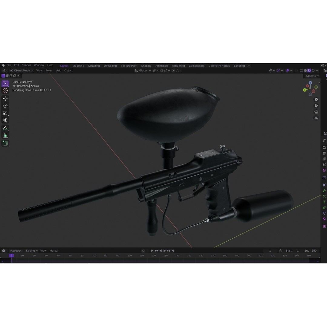 Paintball Gun 3D Model – Low Poly Game Asset, PBR Textures, FBX - View 31