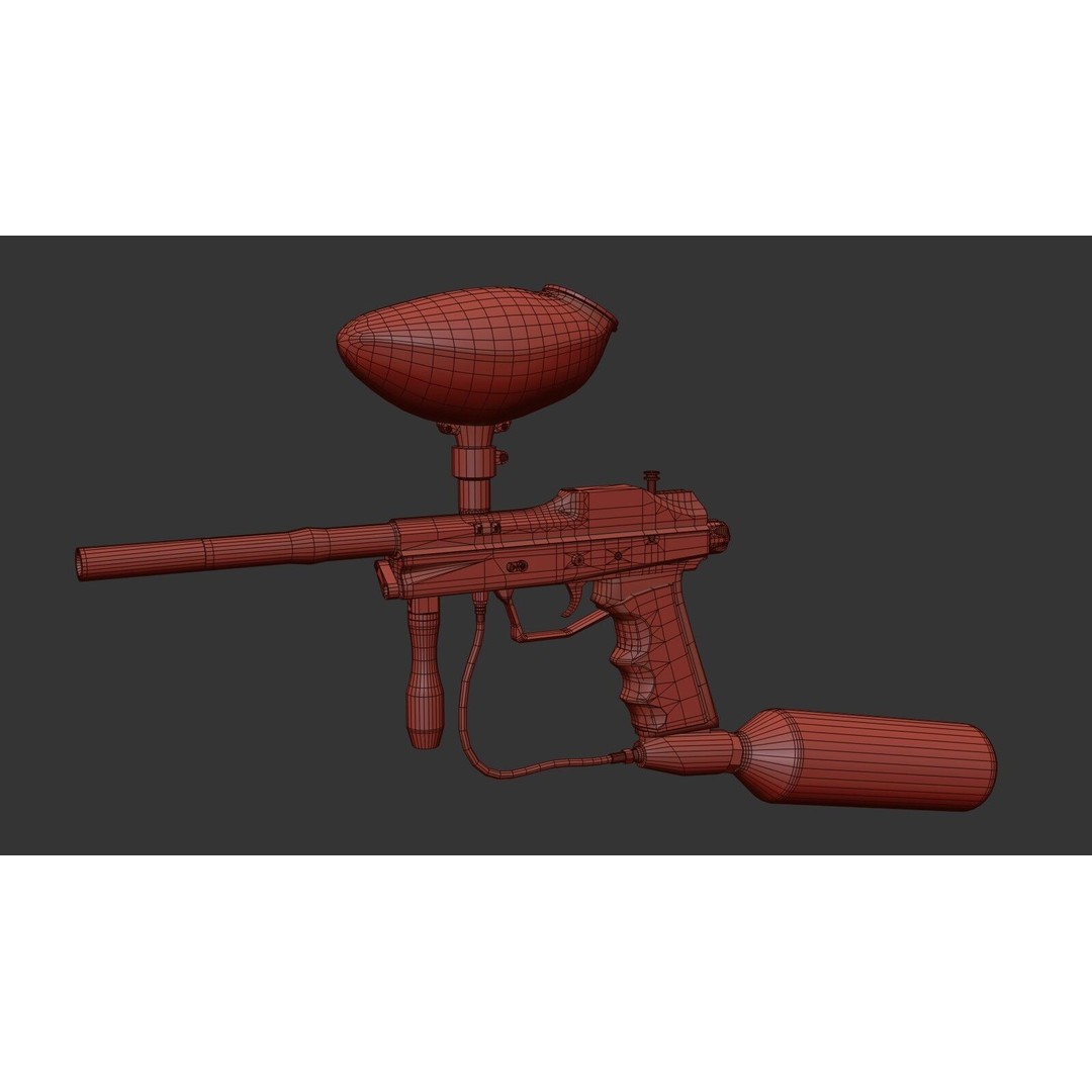 Paintball Gun 3D Model – Low Poly Game Asset, PBR Textures, FBX - View 32