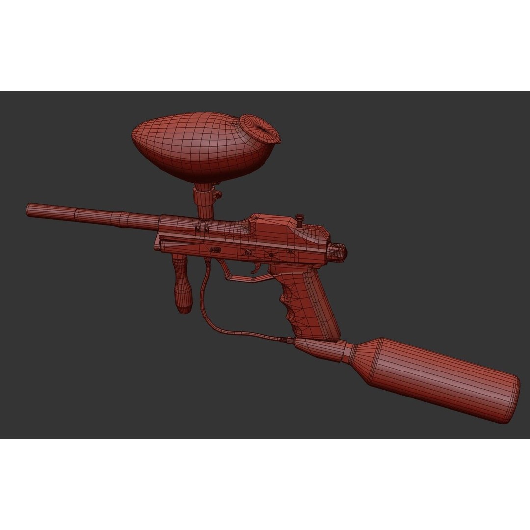 Paintball Gun 3D Model – Low Poly Game Asset, PBR Textures, FBX - View 33