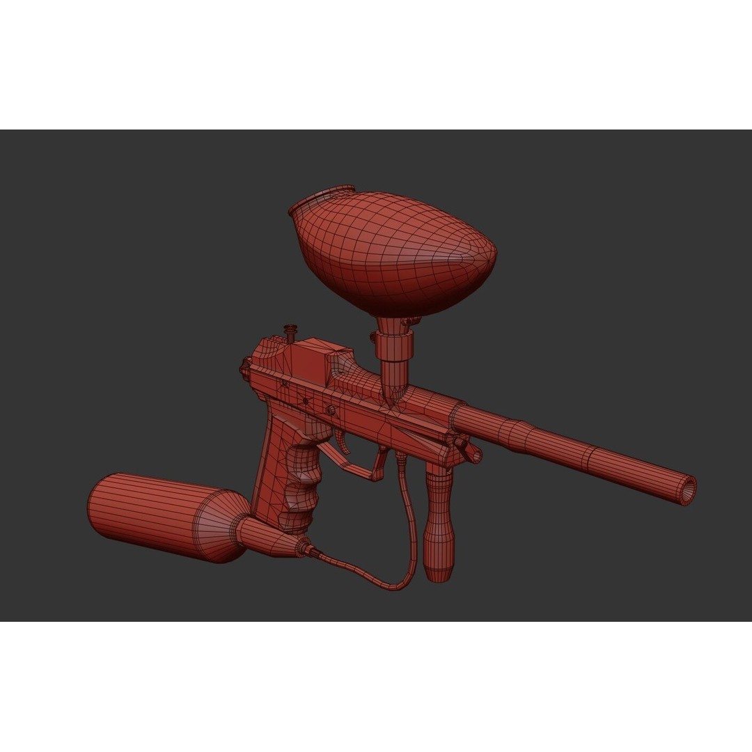 Paintball Gun 3D Model – Low Poly Game Asset, PBR Textures, FBX - View 34