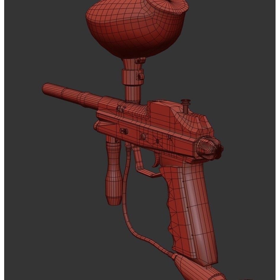 Paintball Gun 3D Model – Low Poly Game Asset, PBR Textures, FBX - View 35