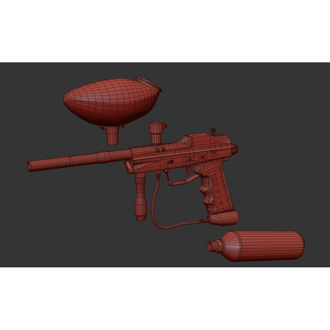 Paintball Gun 3D Model – Low Poly Game Asset, PBR Textures, FBX - View 36