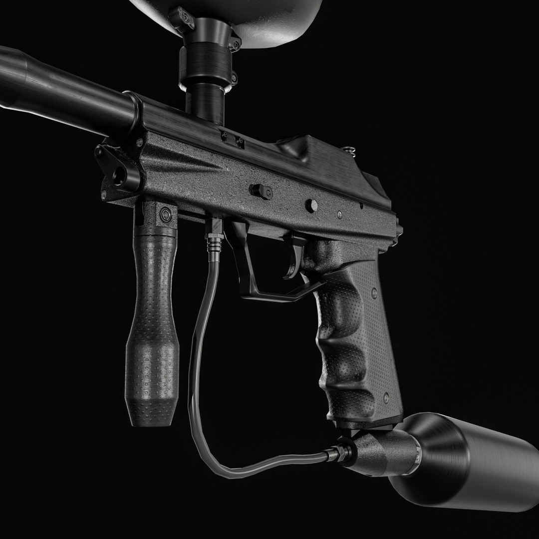 Paintball Gun 3D Model – Low Poly Game Asset, PBR Textures, FBX - View 4