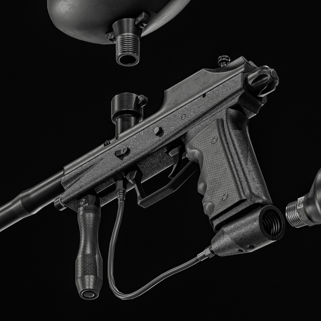 Paintball Gun 3D Model – Low Poly Game Asset, PBR Textures, FBX - View 5