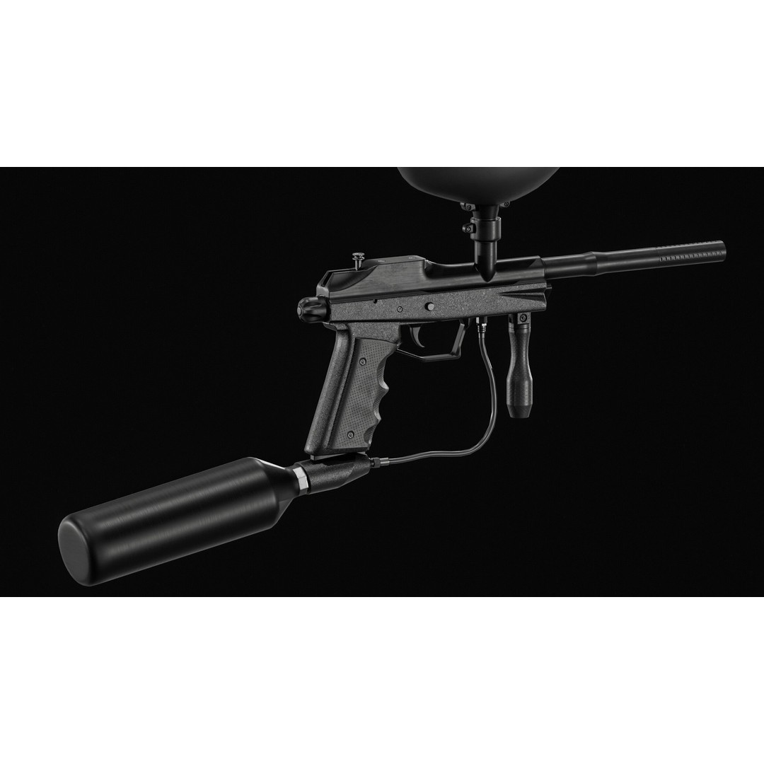 Paintball Gun 3D Model – Low Poly Game Asset, PBR Textures, FBX - View 6