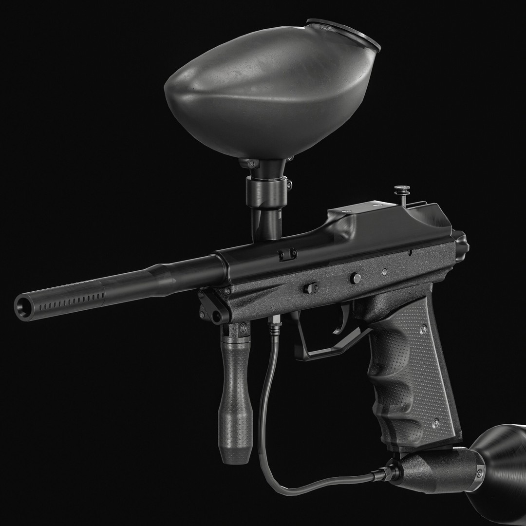 Paintball Gun 3D Model – Low Poly Game Asset, PBR Textures, FBX - View 7