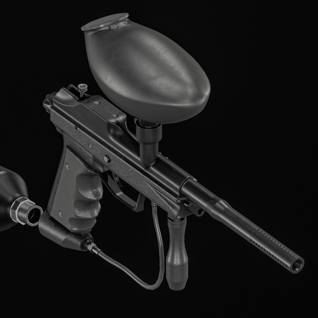 Paintball Gun 3D Model – Low Poly Game Asset, PBR Textures, FBX - View 8