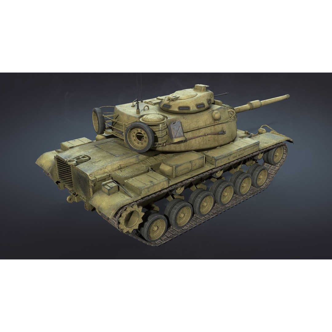 M60A1 Tank 3D Model – Low Poly Game Ready Asset, FBX, PBR - View 5