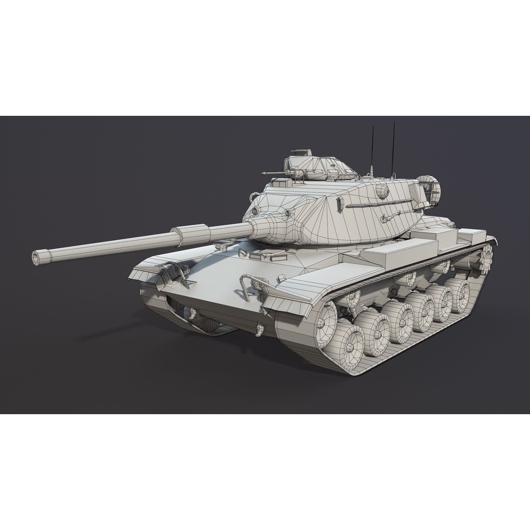 M60A1 Tank 3D Model – Low Poly Game Ready Asset, FBX, PBR - View 7