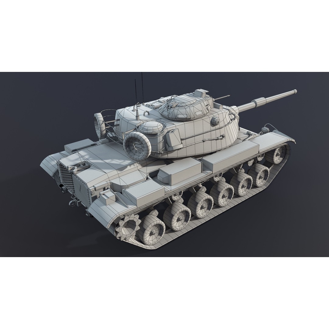 M60A1 Tank 3D Model – Low Poly Game Ready Asset, FBX, PBR - View 8