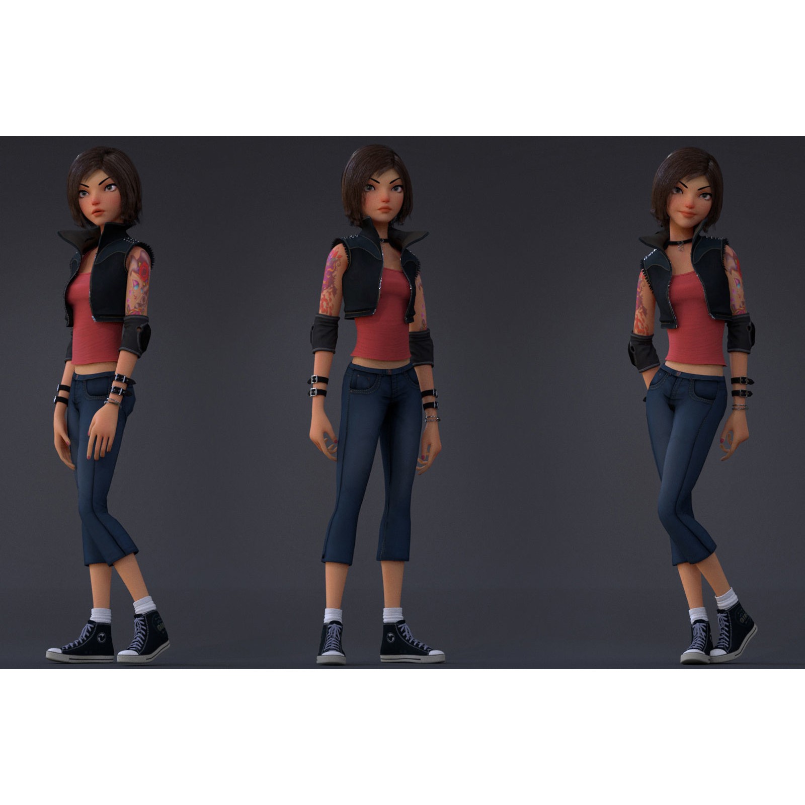 Violet Rig 2 Outfit - Low-Poly Game-Ready 3D Model - View 3