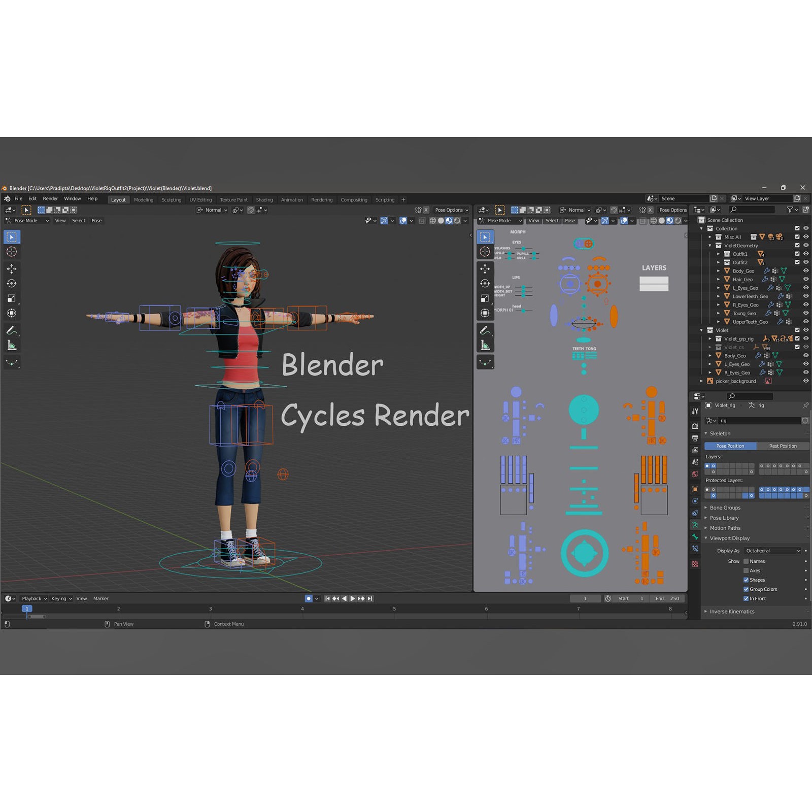Violet Rig 2 Outfit - Low-Poly Game-Ready 3D Model - View 30