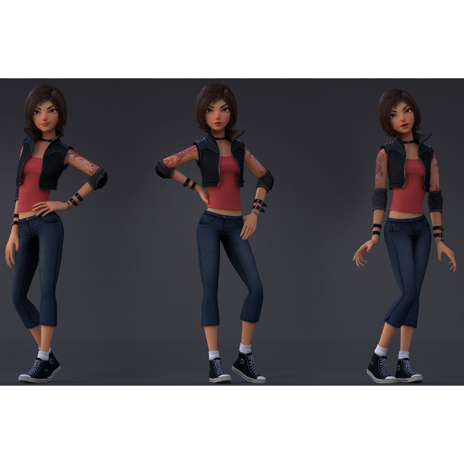 Violet Rig 2 Outfit - Low-Poly Game-Ready 3D Model - View 5