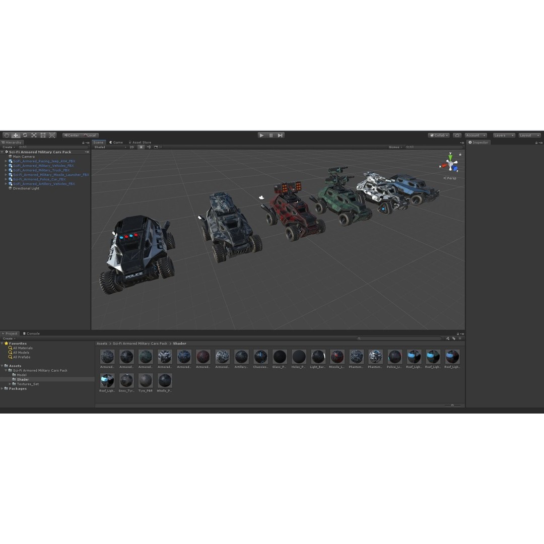Sci-Fi Armored Military Vehicle 3D Model – Low Poly PBR Game Asset, FBX