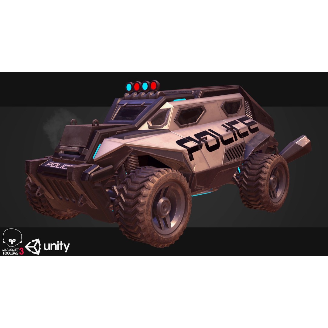 Sci-Fi Armored Military Vehicle 3D Model – Low Poly PBR Game Asset, FBX - View 12