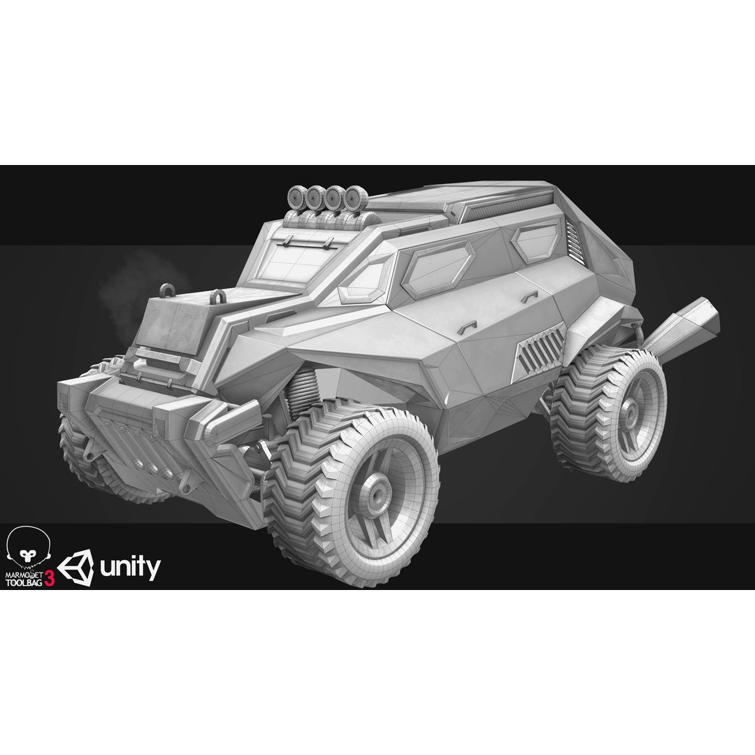 Sci-Fi Armored Military Vehicle 3D Model – Low Poly PBR Game Asset, FBX - View 14