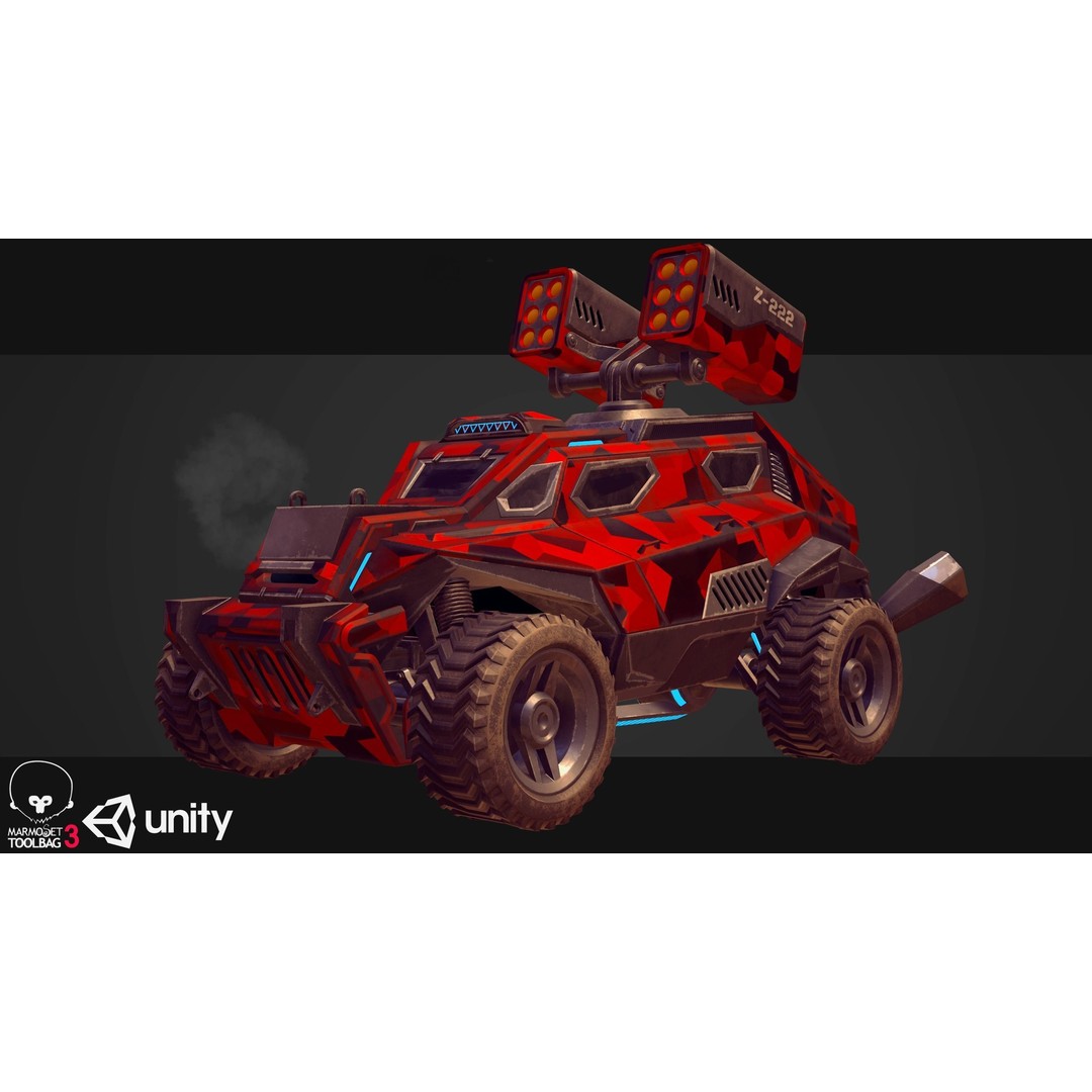 Sci-Fi Armored Military Vehicle 3D Model – Low Poly PBR Game Asset, FBX - View 15