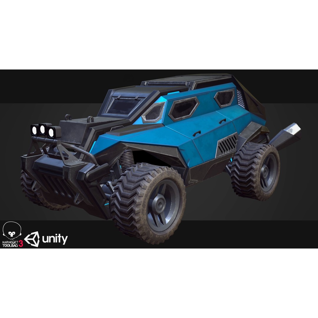 Sci-Fi Armored Military Vehicle 3D Model – Low Poly PBR Game Asset, FBX - View 17