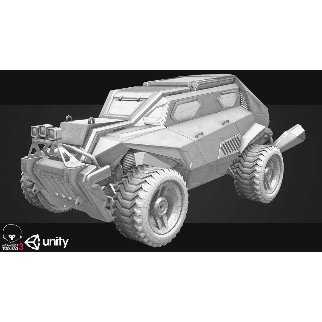 Sci-Fi Armored Military Vehicle 3D Model – Low Poly PBR Game Asset, FBX - View 18