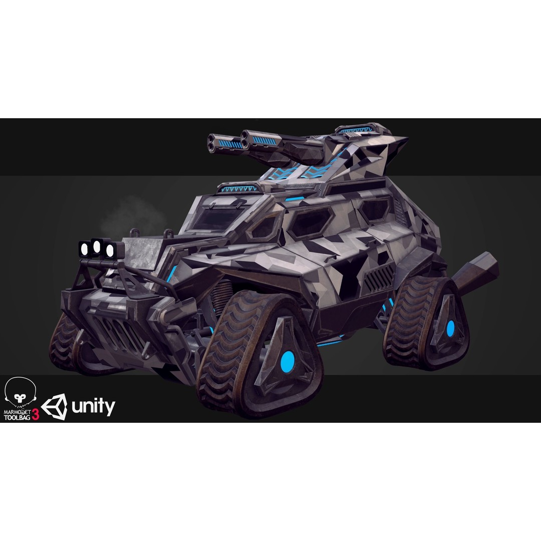 Sci-Fi Armored Military Vehicle 3D Model – Low Poly PBR Game Asset, FBX - View 19