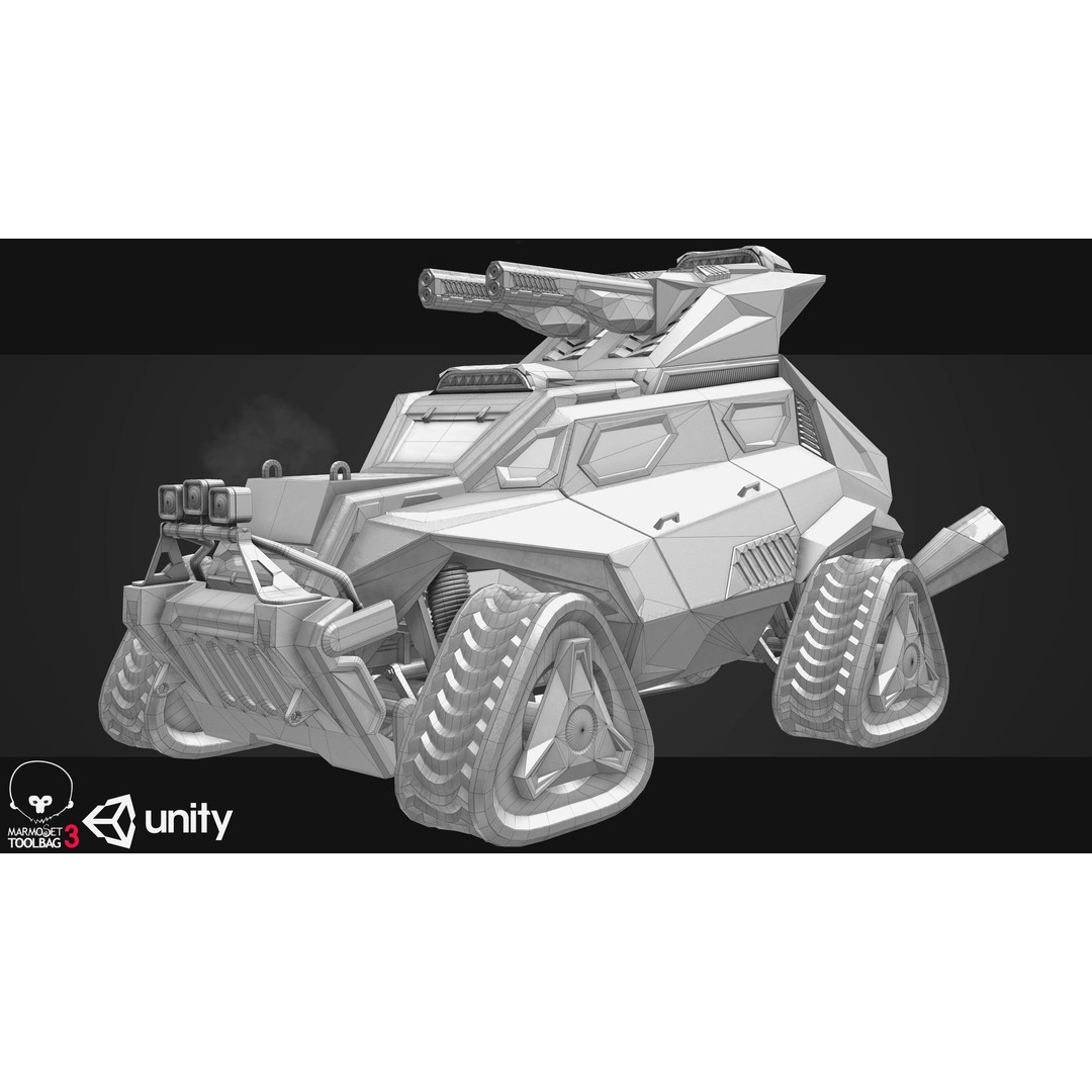Sci-Fi Armored Military Vehicle 3D Model – Low Poly PBR Game Asset, FBX - View 20