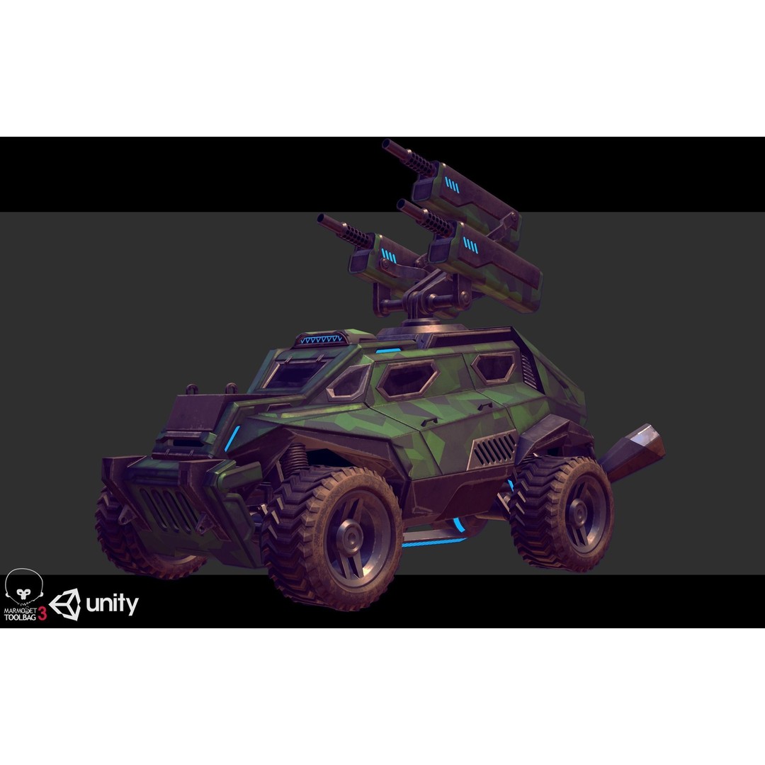 Sci-Fi Armored Military Vehicle 3D Model – Low Poly PBR Game Asset, FBX - View 21