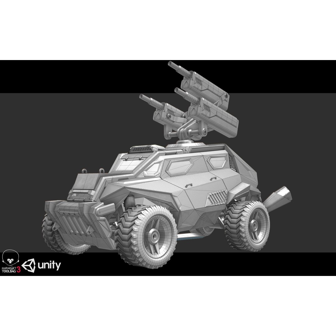 Sci-Fi Armored Military Vehicle 3D Model – Low Poly PBR Game Asset, FBX - View 22