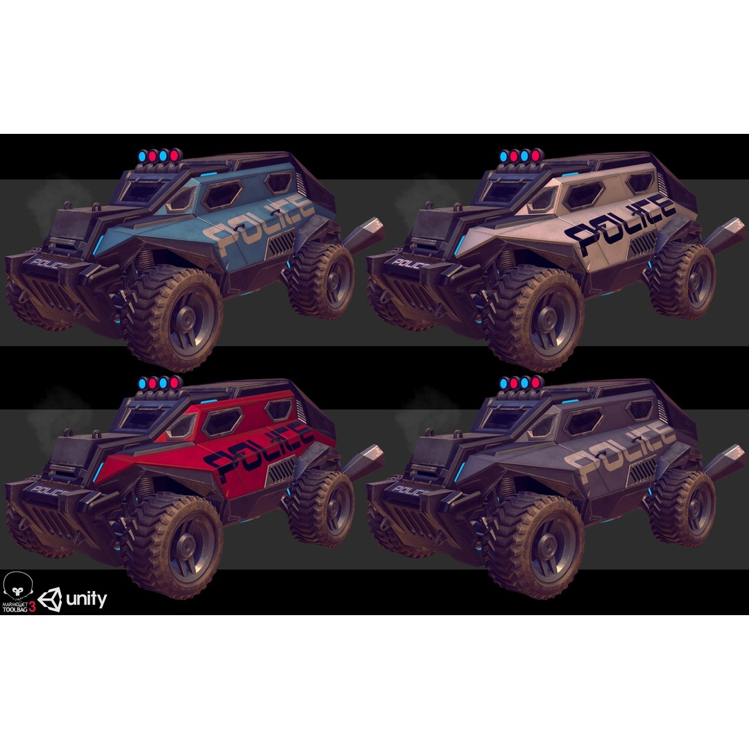 Sci-Fi Armored Military Vehicle 3D Model – Low Poly PBR Game Asset, FBX - View 5