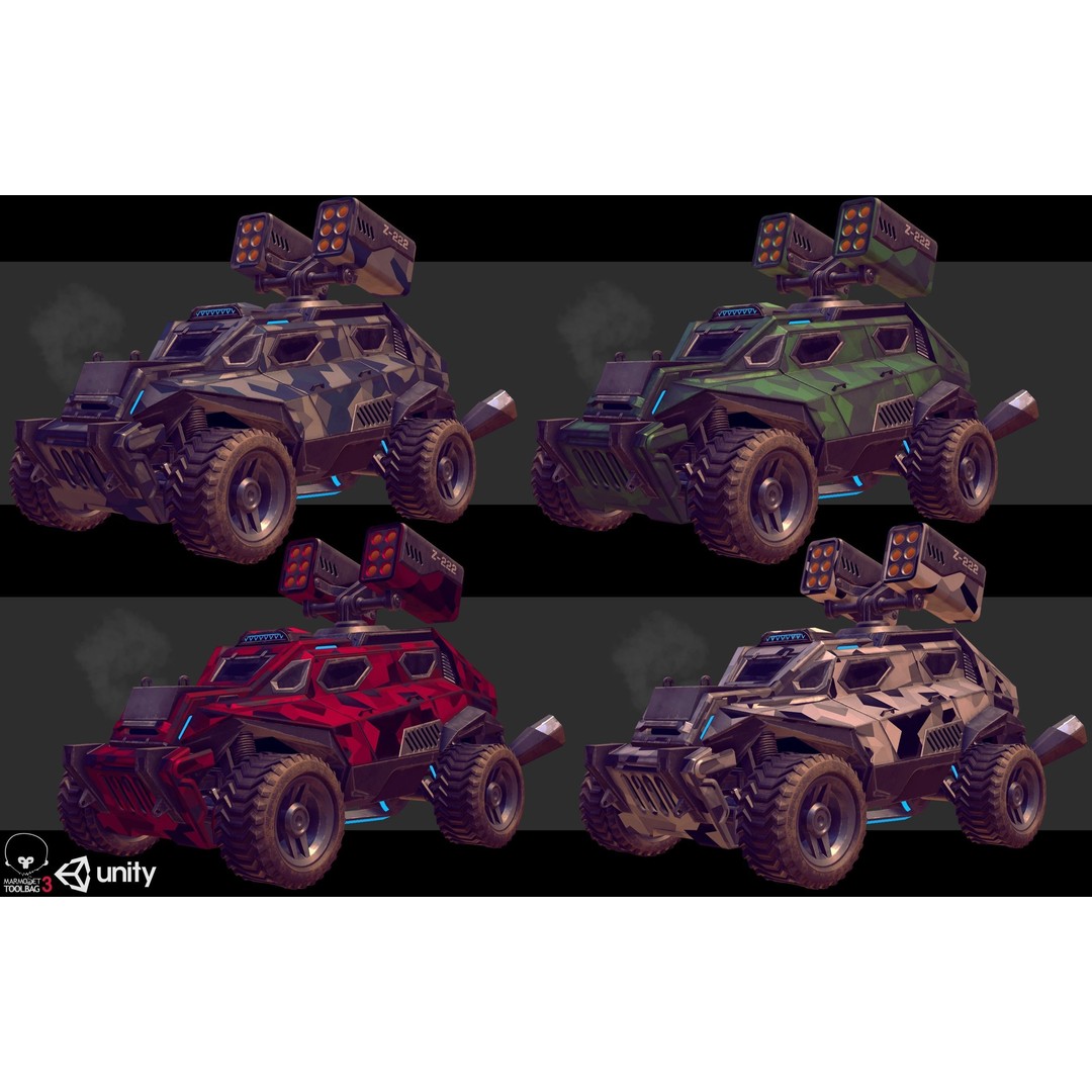 Sci-Fi Armored Military Vehicle 3D Model – Low Poly PBR Game Asset, FBX - View 6